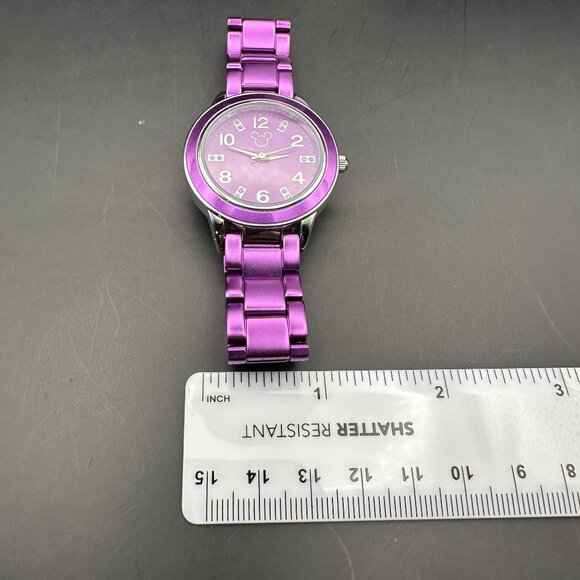 Disney Parks Mickey Mouse Icon Watch Purple Adult Size Water Resistant WORKS - Picture 9 of 9